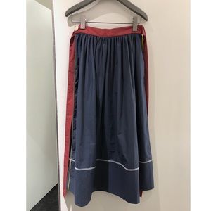 🆕NWOT Gathered cotton-poplin midi skirt in navy